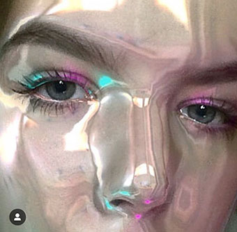 máscara de piel brillante: dónde encontrar en Instagram Stories
