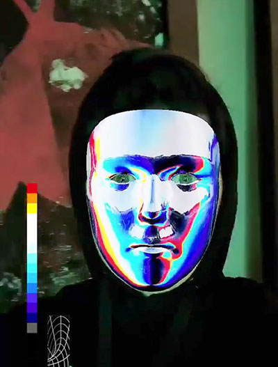 Máscara de la historia de Instagram - cara de acero