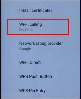 Apagado de llamadas por Wi-Fi