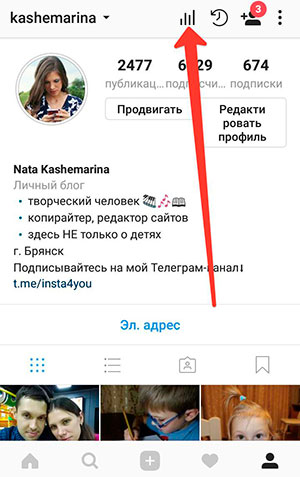 Estadísticas de perfil de Instagram