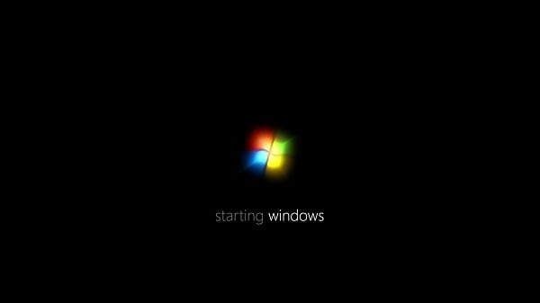 Pantalla de arranque típica en Windows 7