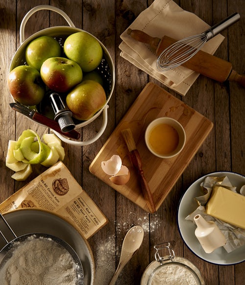 Ideas fotográficas de otoño para Instagram: diseño de manzanas en la cocina
