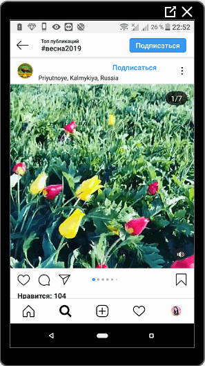Video en Instagram sobre la primavera