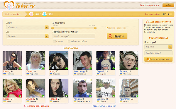página principal de tabor.ru