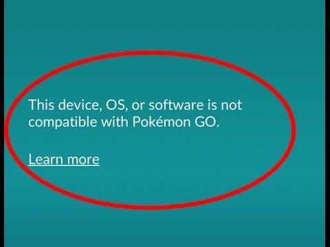 Captura de pantalla de un error en Pokemon Go