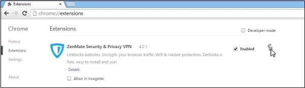 Elimina las extensiones VPN de tu navegador